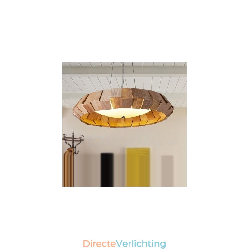 Moderne, eigentijdse houten hanglamp