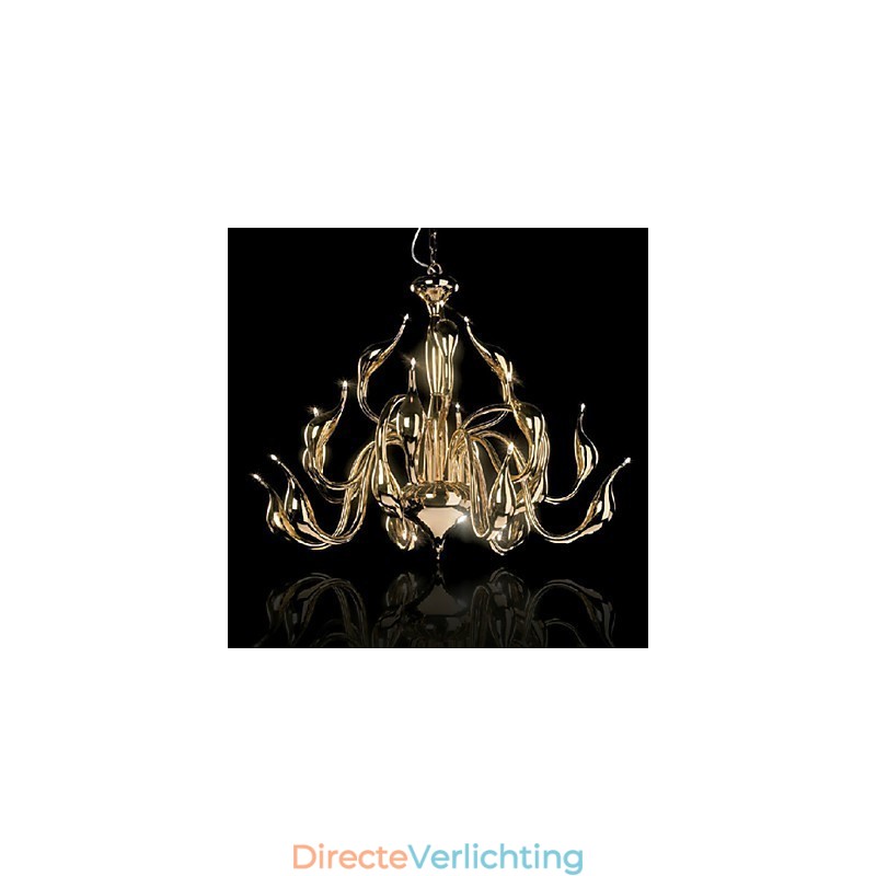 Moderne kroonluchterlamp 18 lampen G4 verguld