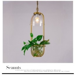 Traditionele klassieke hanglamp met één lichtbron van glas