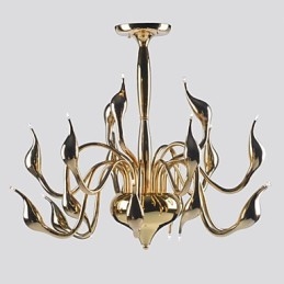 Moderne kroonluchterlamp 18 lampen G4 verguld
