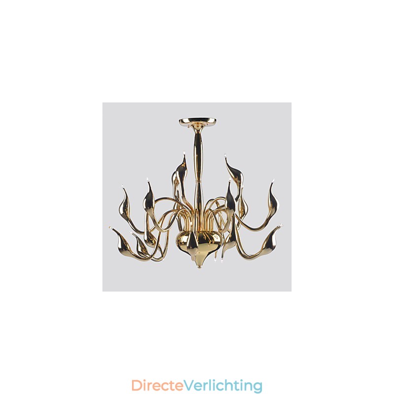 Moderne kroonluchterlamp 18 lampen G4 verguld
