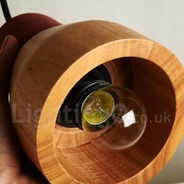 Vintage houten betonnen hanglamp