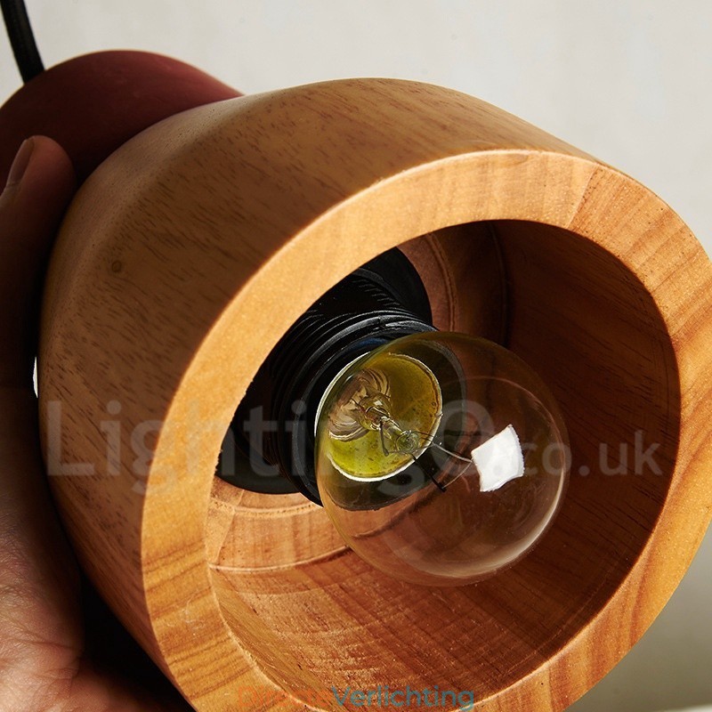 Vintage houten betonnen hanglamp