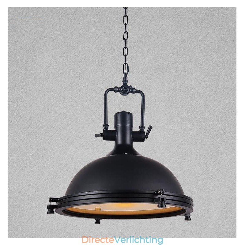 Zwarte vintage metalen hanglamp
