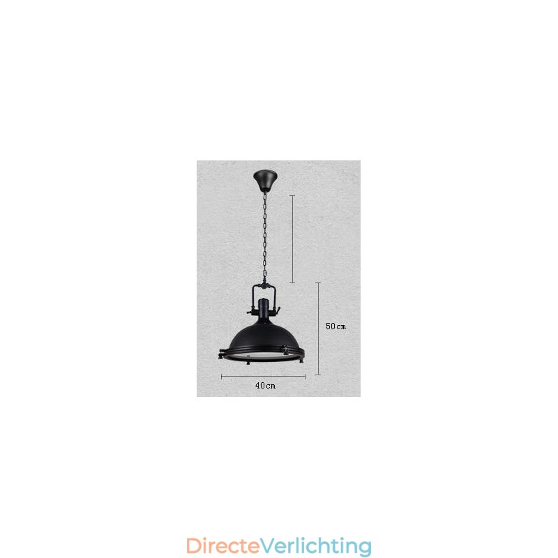 Zwarte vintage metalen hanglamp