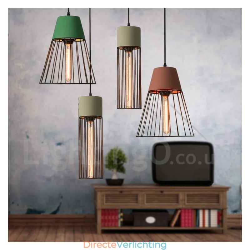 1 Licht Metalen Beton Hanglamp