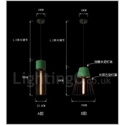 1 Licht Metalen Beton Hanglamp