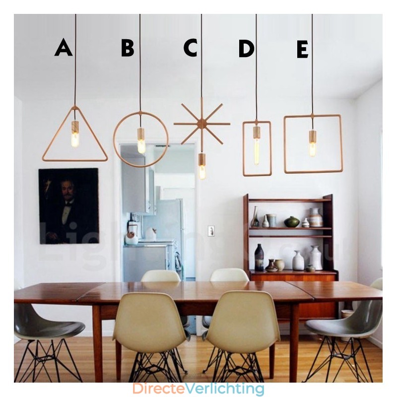 1 Licht Rustieke Lodge Houten Hanglamp