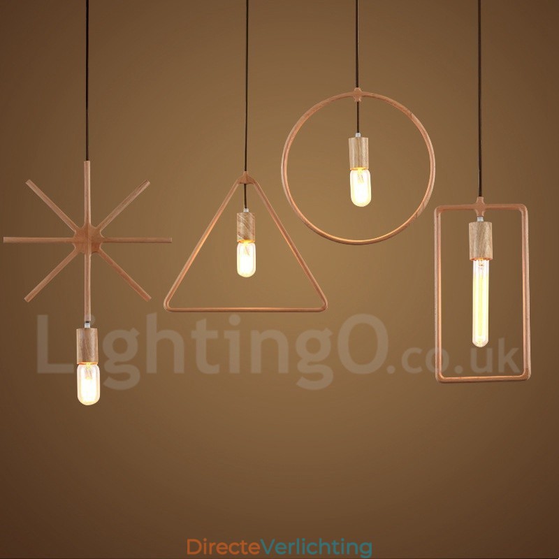 1 Licht Rustieke Lodge Houten Hanglamp