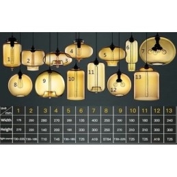 Moderne, eigentijdse, veelkleurige hanglamp met 1 lichtbron van glas