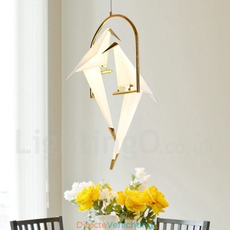 Moderne, eigentijdse papieren kraan 2-lichts hanglamp Moderne, eigentijdse papieren kraan 2-lichts hanglamp
