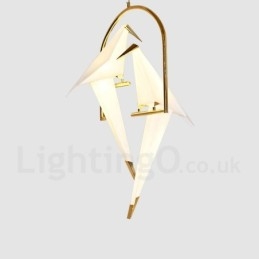Moderne, eigentijdse papieren kraan 2-lichts hanglamp