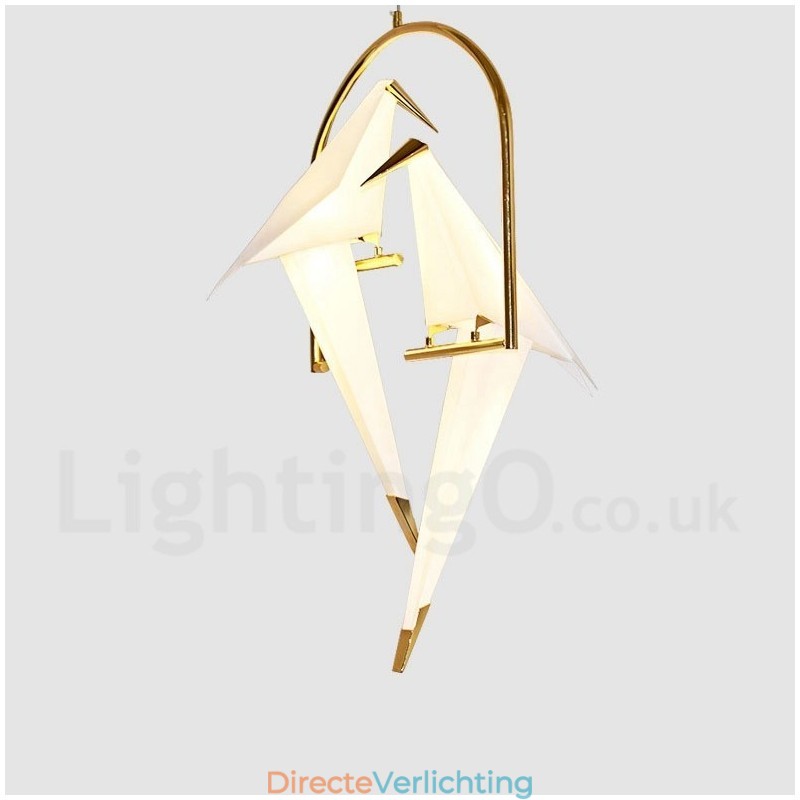 Moderne, eigentijdse papieren kraan 2-lichts hanglamp