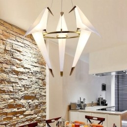 Moderne, eigentijdse papieren kraan 3-lichts hanglamp
