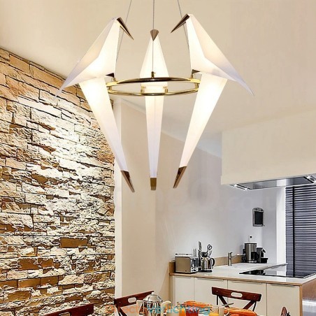 Moderne, eigentijdse papieren kraan 3-lichts hanglamp Moderne, eigentijdse papieren kraan 3-lichts hanglamp