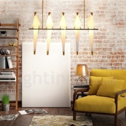 Moderne, eigentijdse papieren kraan 5-lichts hanglamp
