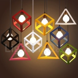 Moderne, eigentijdse, veelkleurige metalen hanglamp met 1 licht