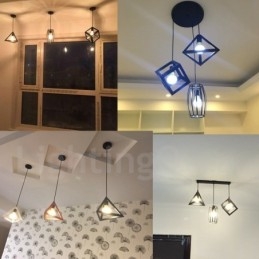 Moderne, eigentijdse, veelkleurige metalen hanglamp met 1 licht