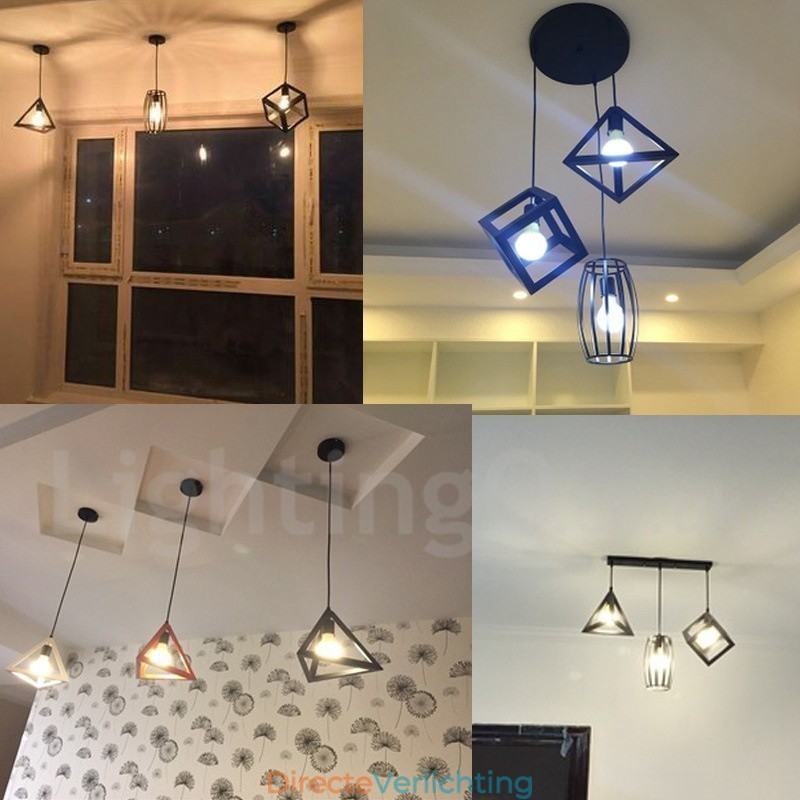 Moderne, eigentijdse, veelkleurige metalen hanglamp met 1 licht