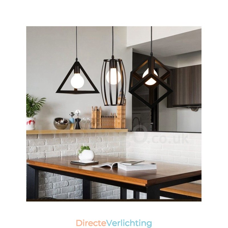 Moderne, eigentijdse, veelkleurige metalen hanglamp met 1 licht