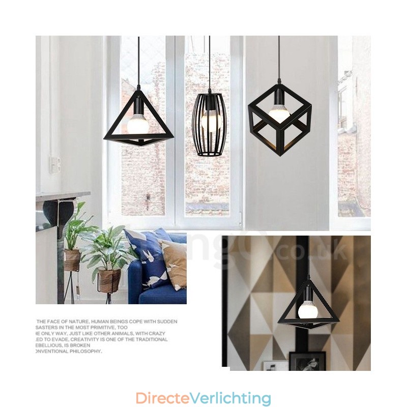 Moderne, eigentijdse, veelkleurige metalen hanglamp met 1 licht
