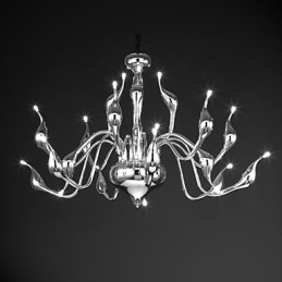 Moderne kroonluchterlamp 18 lampen G4 chromen afwerking