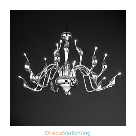 Moderne kroonluchterlamp 18 lampen G4 chromen afwerking Moderne kroonluchterlamp 18 lampen G4 chromen afwerking