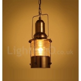 Retro Vintage 1 Licht Lantaarn Koperen Hanglamp