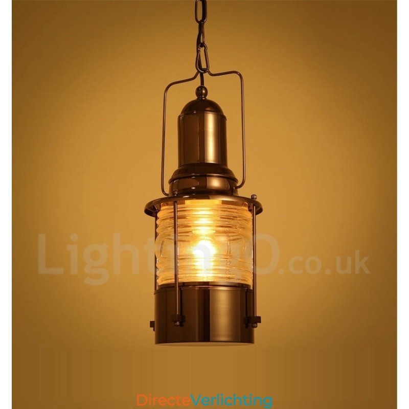 Retro Vintage 1 Licht Lantaarn Koperen Hanglamp