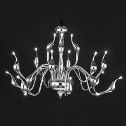 Moderne kroonluchterlamp 18 lampen G4 chromen afwerking