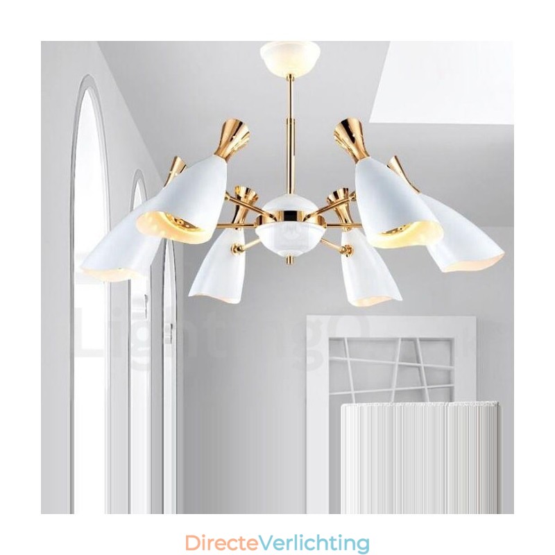 Moderne eigentijdse kroonluchterlamp met 6 lampen