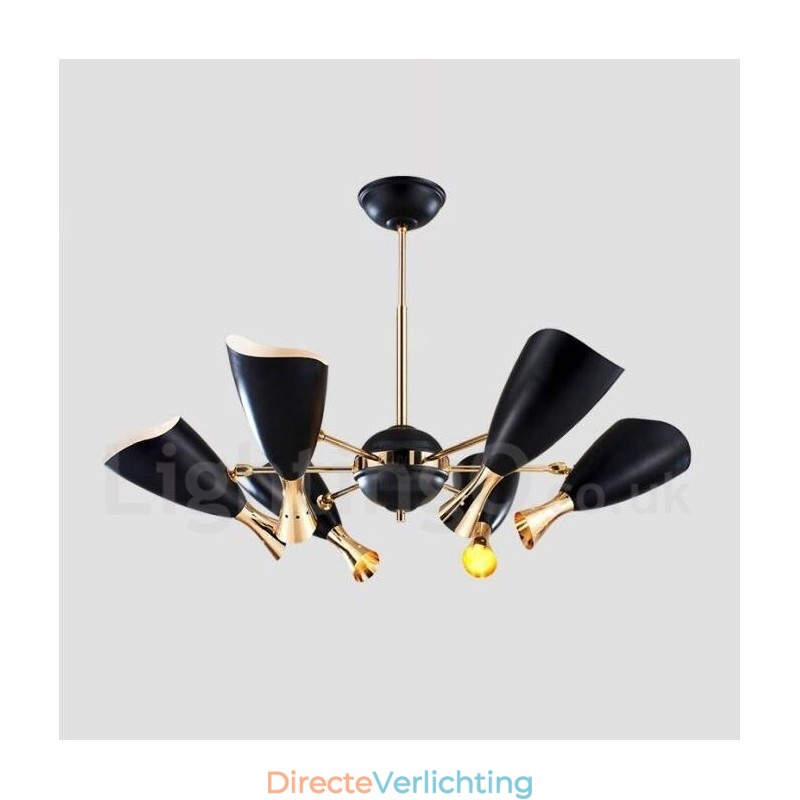 Moderne eigentijdse kroonluchterlamp met 6 lampen