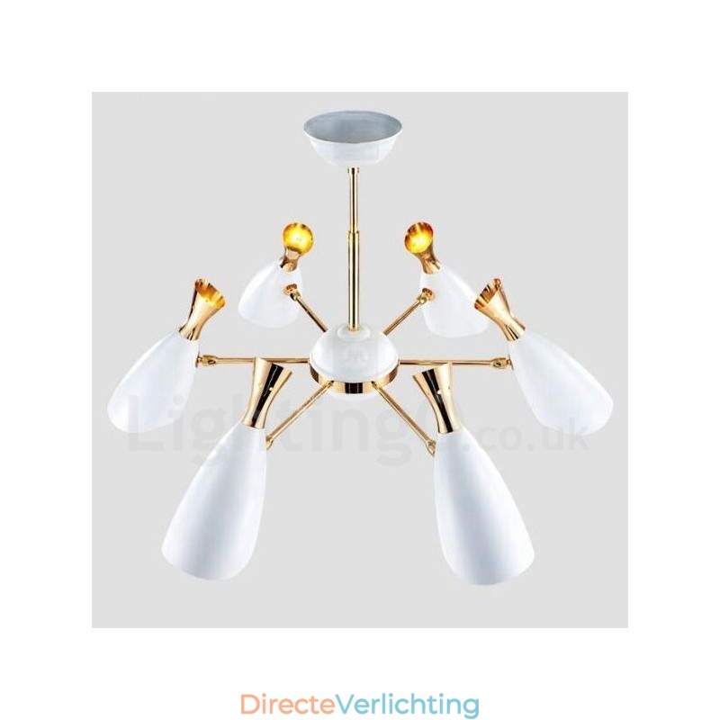 Moderne eigentijdse kroonluchterlamp met 6 lampen