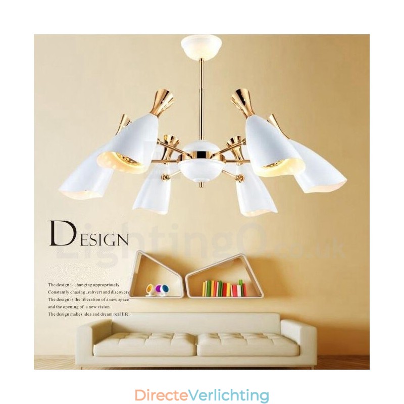 Moderne eigentijdse kroonluchterlamp met 6 lampen