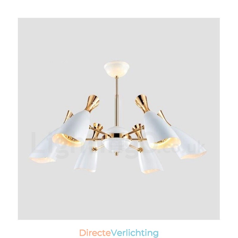 Moderne eigentijdse kroonluchterlamp met 6 lampen