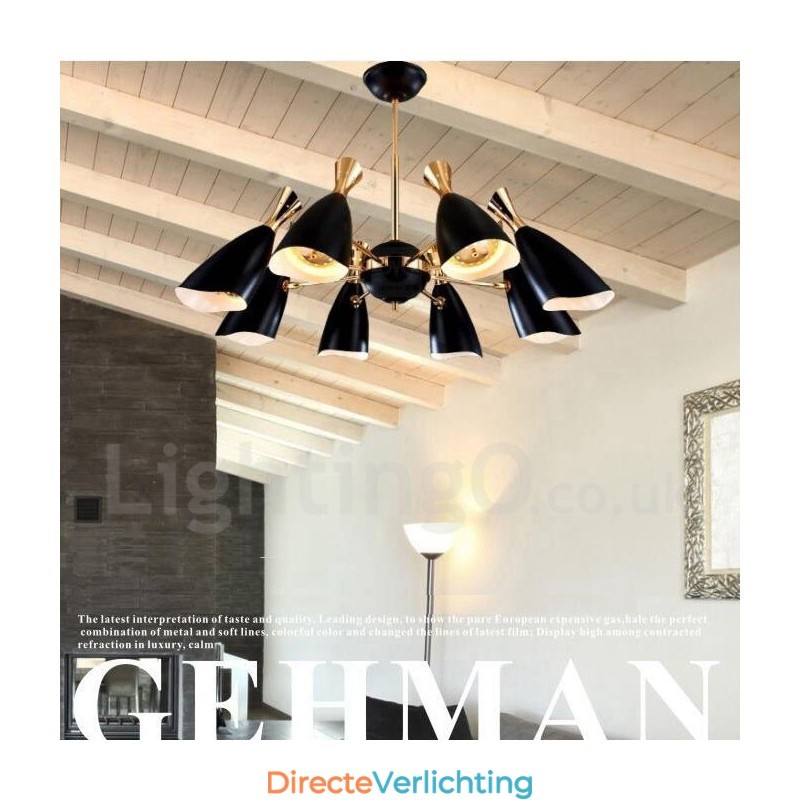 Moderne eigentijdse kroonluchterlamp met 8 lampen