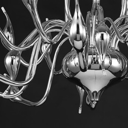 Moderne kroonluchterlamp 18 lampen G4 chromen afwerking