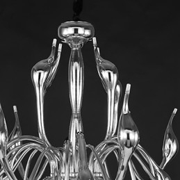 Moderne kroonluchterlamp 18 lampen G4 chromen afwerking