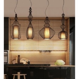 Landelijk vintage metalen vaasvormige hanglamp