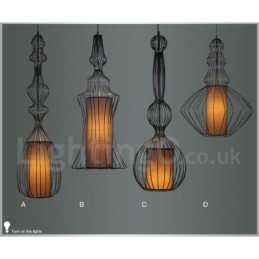 Landelijk vintage metalen vaasvormige hanglamp