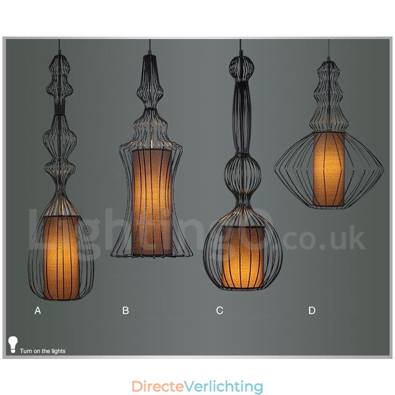 Landelijk vintage metalen vaasvormige hanglamp