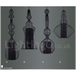 Landelijk vintage metalen vaasvormige hanglamp