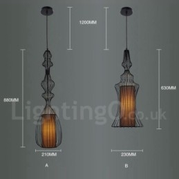 Landelijk vintage metalen vaasvormige hanglamp