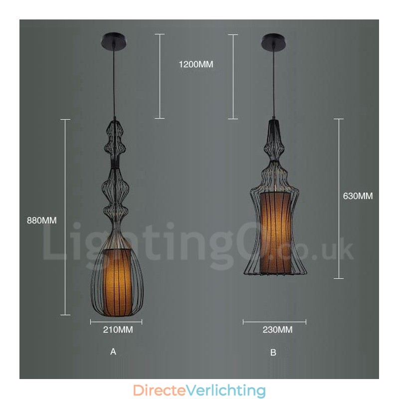 Landelijk vintage metalen vaasvormige hanglamp