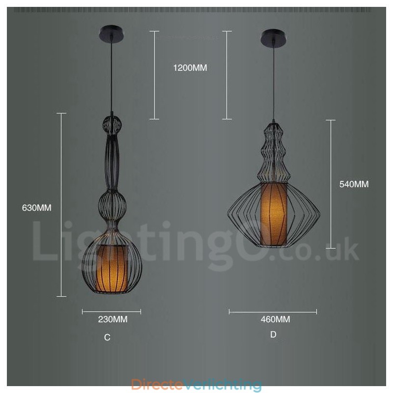 Landelijk vintage metalen vaasvormige hanglamp