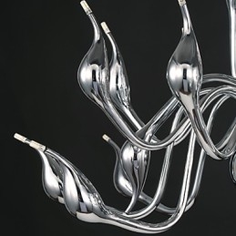 Moderne kroonluchterlamp 18 lampen G4 chromen afwerking