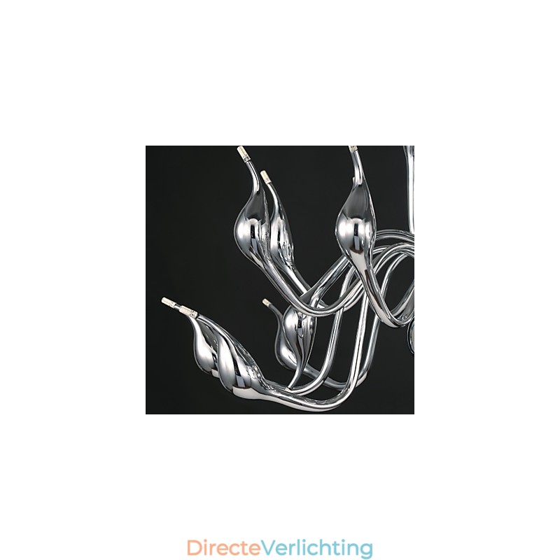 Moderne kroonluchterlamp 18 lampen G4 chromen afwerking