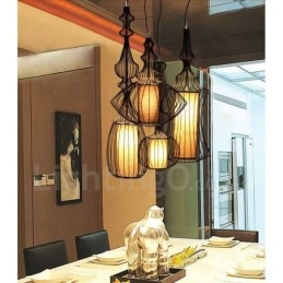 Landelijk vintage metalen vaasvormige hanglamp