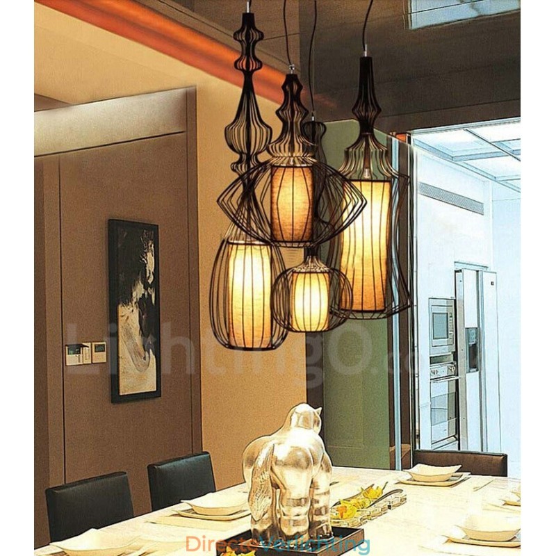 Landelijk vintage metalen vaasvormige hanglamp