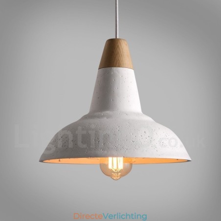 Moderne eigentijdse 1-lichts houten betonnen hanglamp Moderne eigentijdse 1-lichts houten betonnen hanglamp